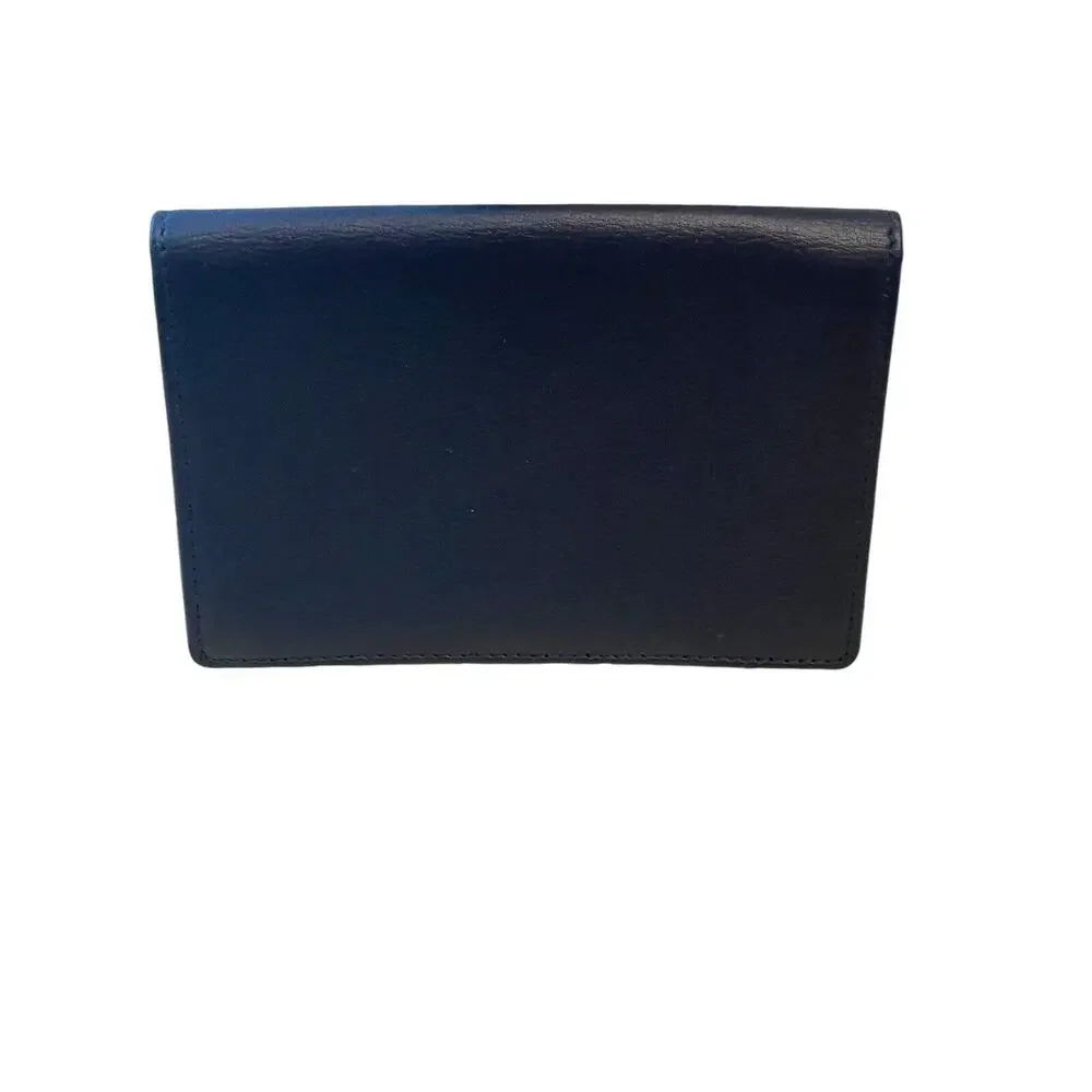 Bally Leather Slim Bifold Wallet‎ Black Men Card Slots Embossed Classic NWOT